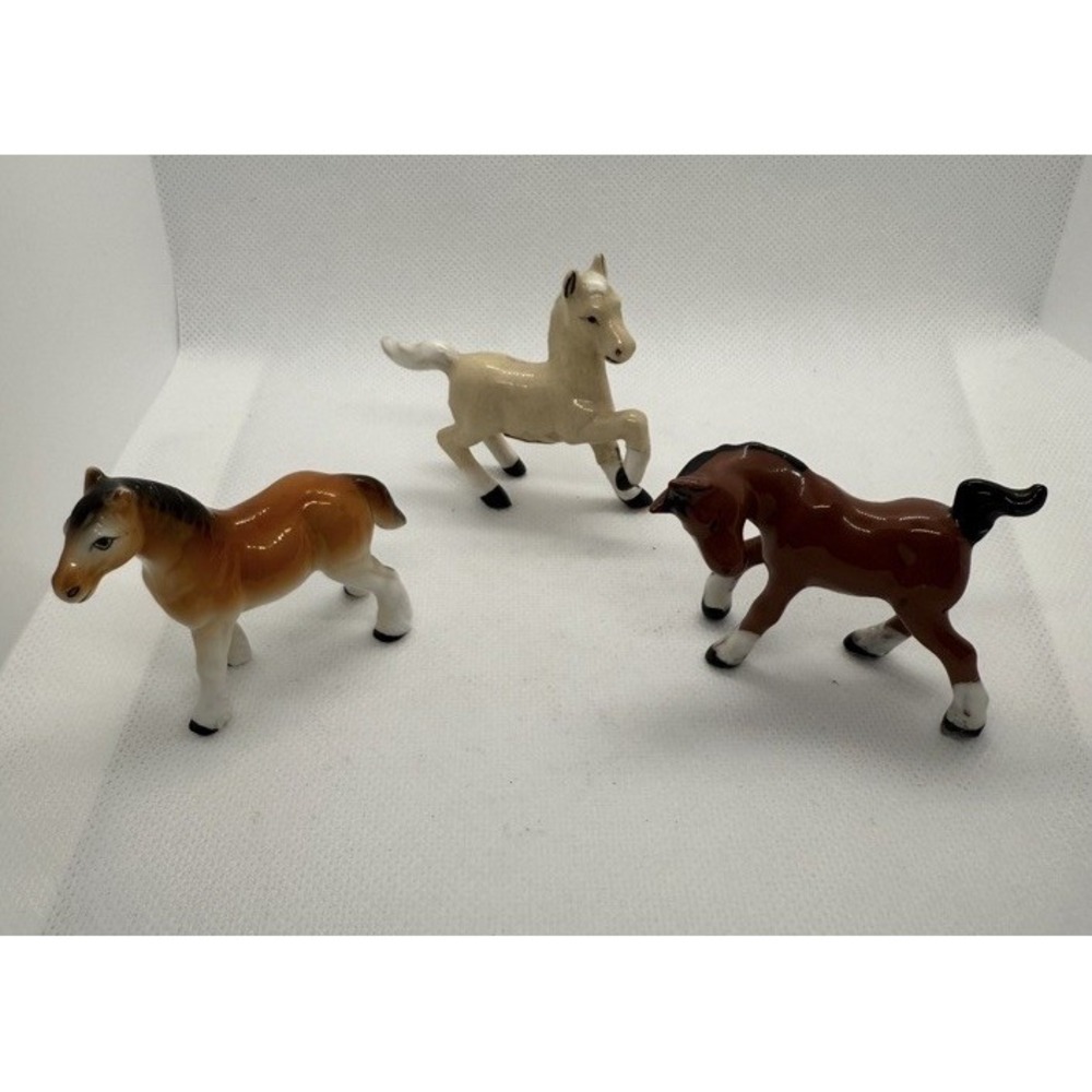 Vtg‎ Nippon Yoko Boeki, Enesco, Porcelain 3 piece Horse Figurines Made in Japan